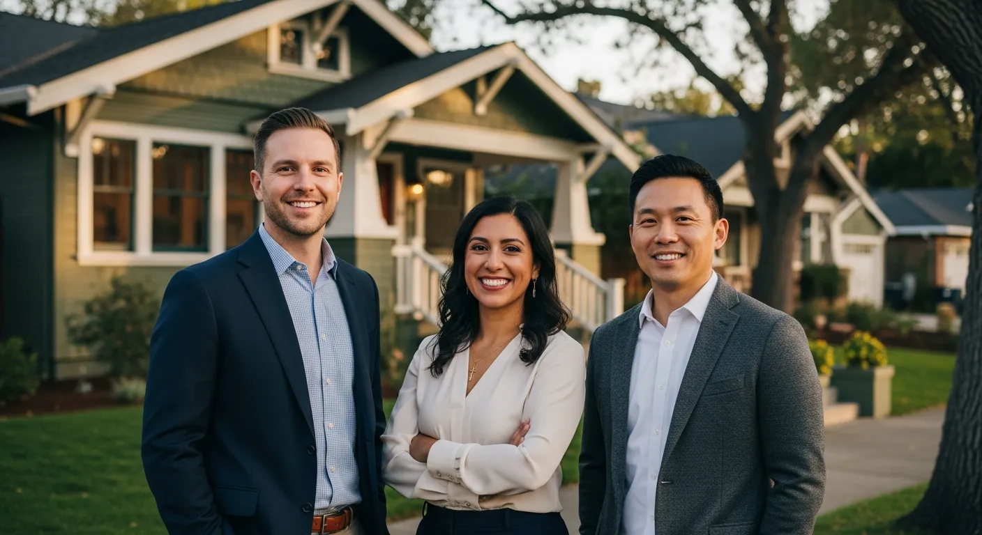 Sierra Property Buyers team in front of a renovated Northern California home