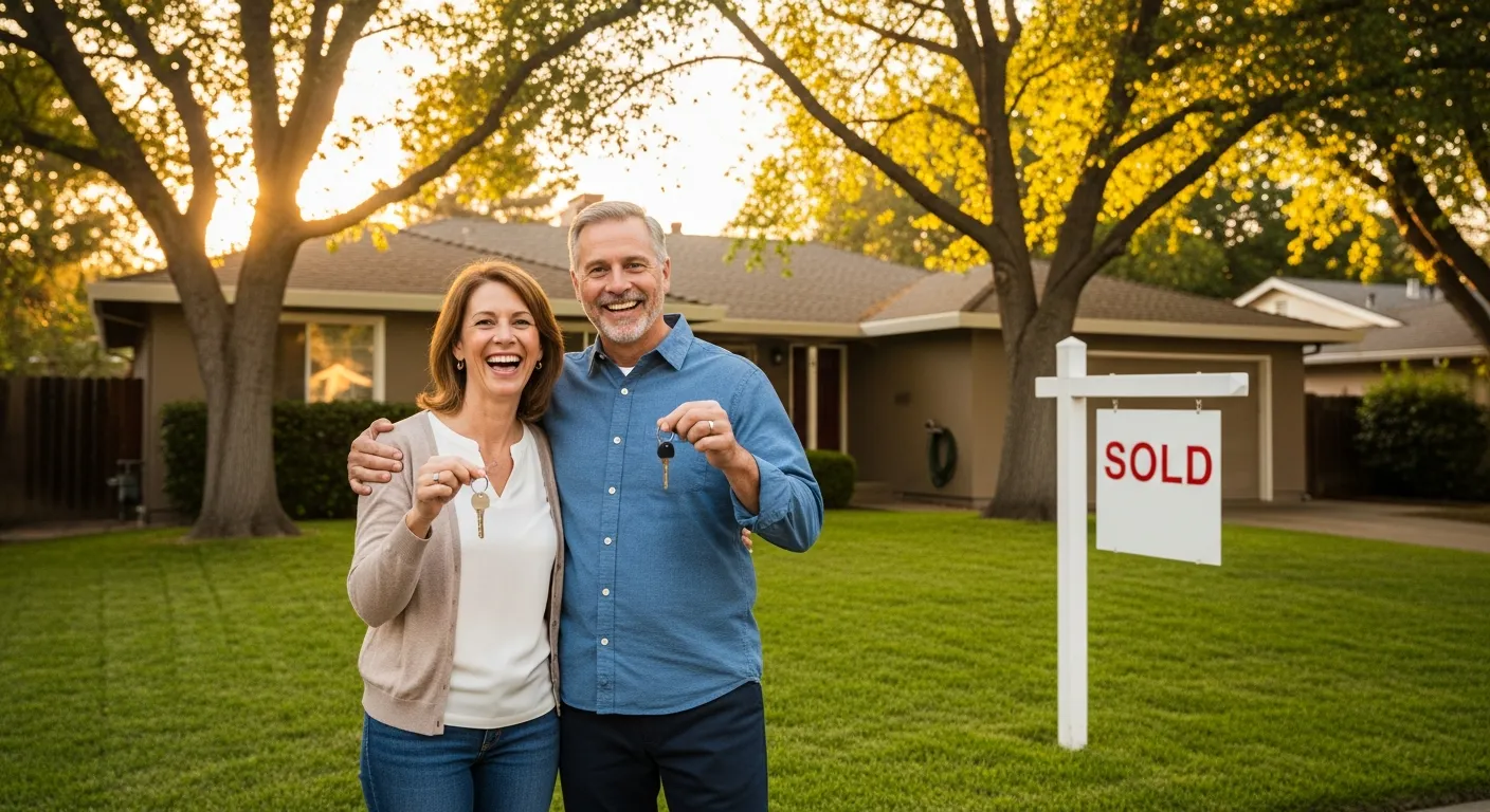 Happy couple who sold their Sacramento home fast for cash with Sierra Property Buyers